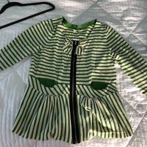 Anthropologie green striped light sweater